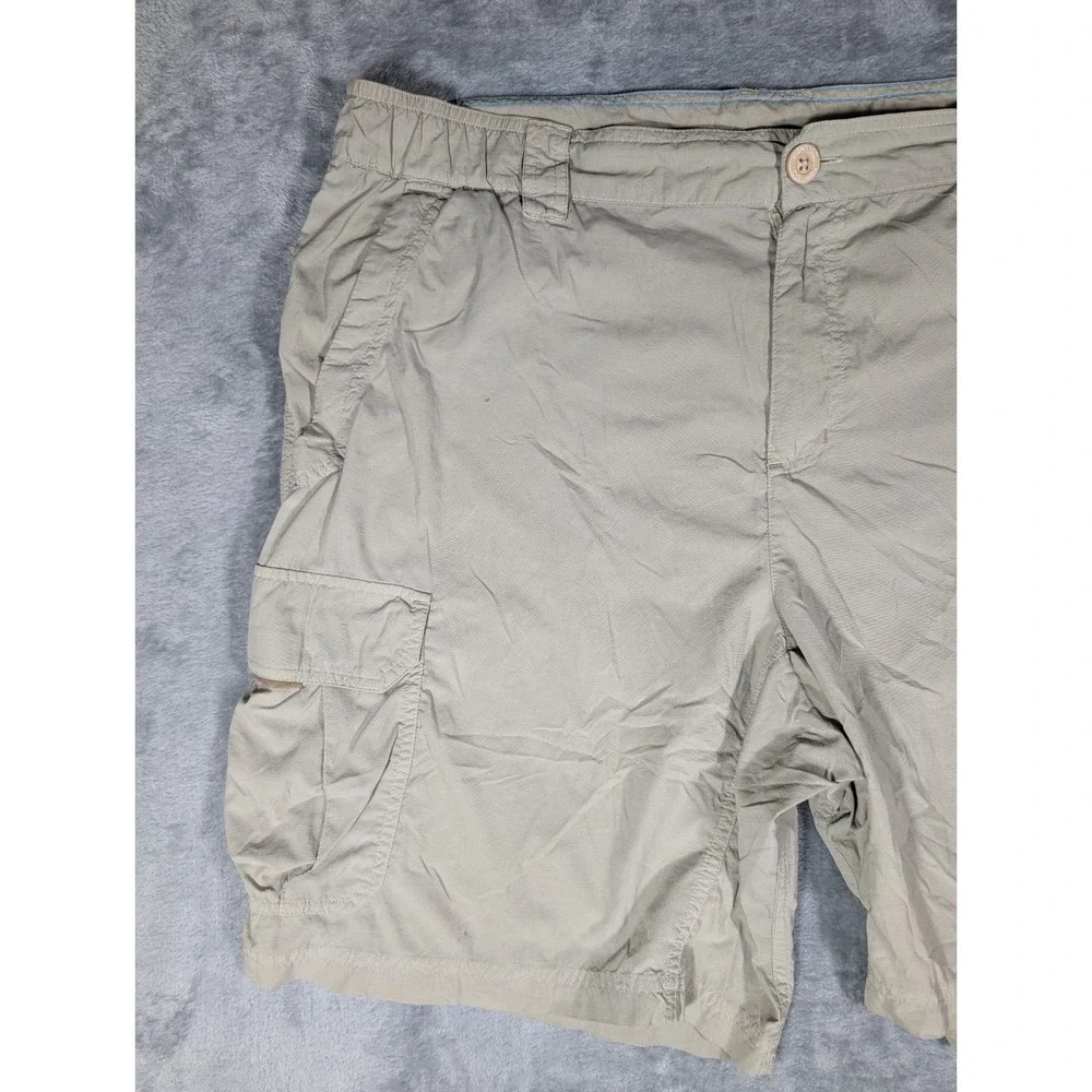 Columbia Mens Light Khaki Tan Lightweight Cotton Flat Front Chino Shorts Large